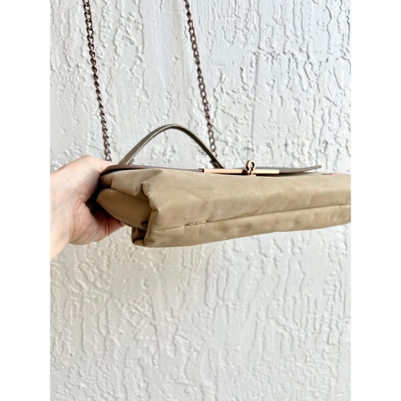 Adolfo Dominguez Chain Strap Women's Shoulder Flap Handbag Beige - Picture 13 of 16